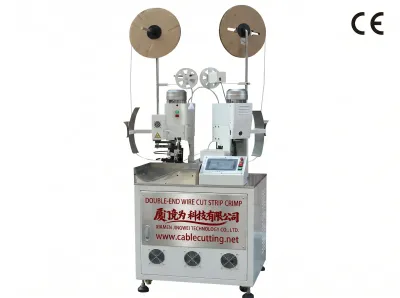 Kétvégű Automata Huzalvágó, Csupaszító és Krimpelőgép - Wire Cut Strip Crimp Machine