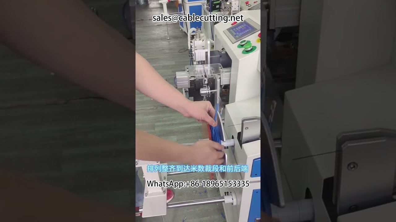 Automata huzalfeldolgozó gép: pontos méter számlálás, tekercselés, kötözés és szigetelés eltávolítás #hálózat #huzalfeldolgozás #huzaltekercselés