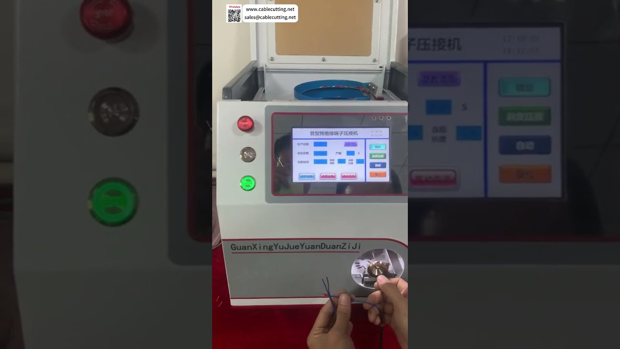 Automatikus csővég-krimpelő gép nagy sebességű préseléssel és alkatrész-adagolással