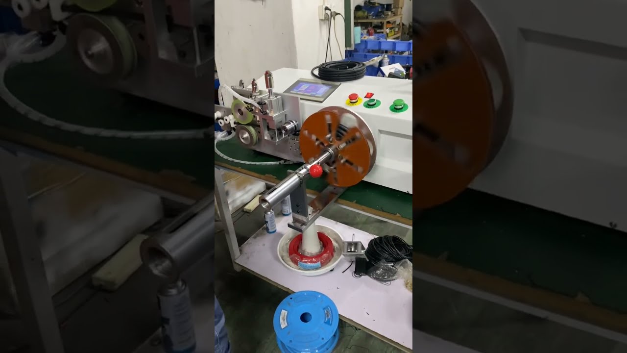 Automatikus asztali kábeltekercselő és kötöző gép – mérő, számláló, vágó funkciókkal